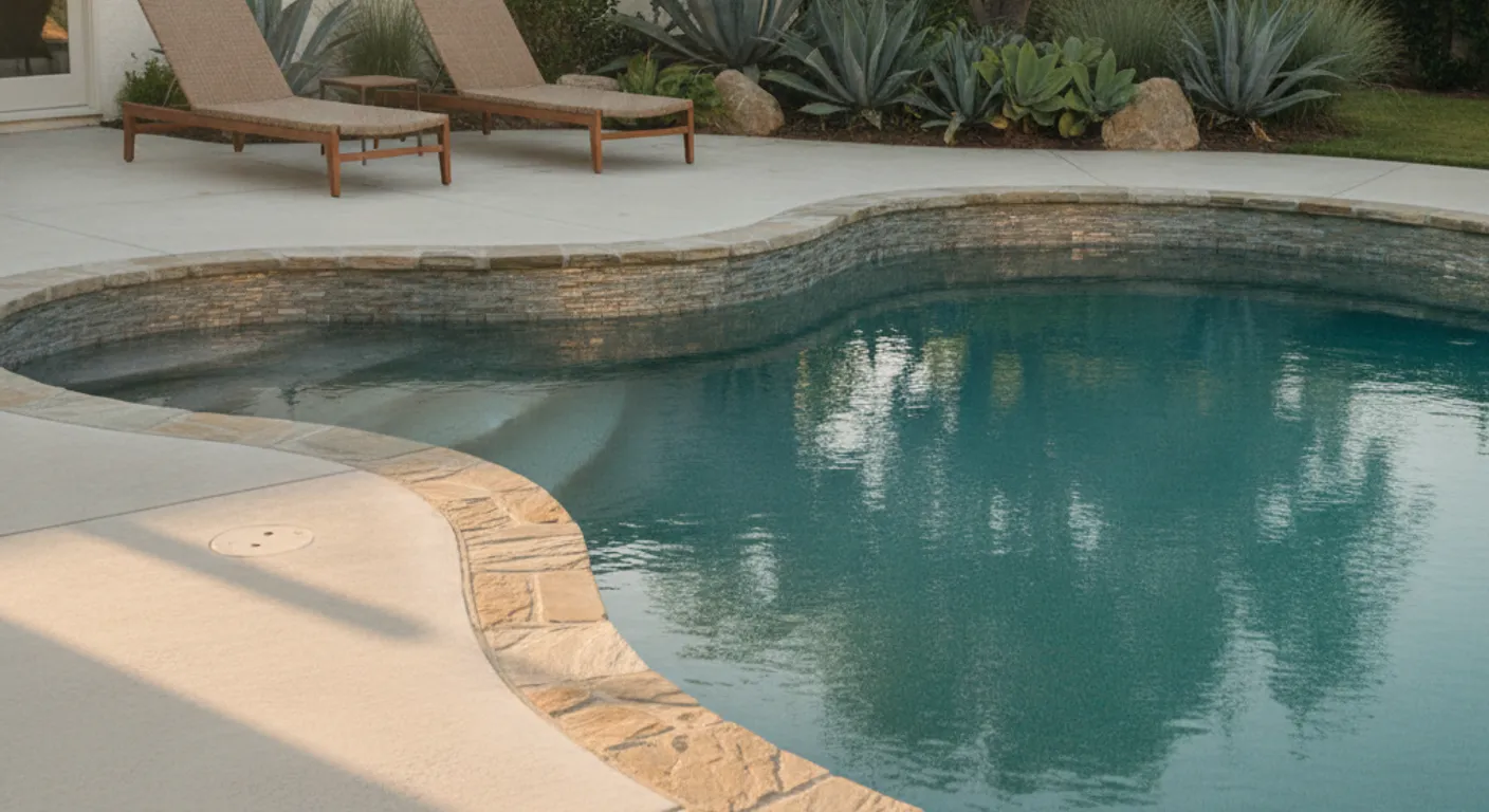 Renovated backyard swimming pool in San Diego after a full remodel