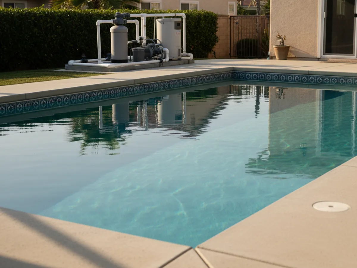 Green Pool Recovery detail work by a San Diego County pool technician