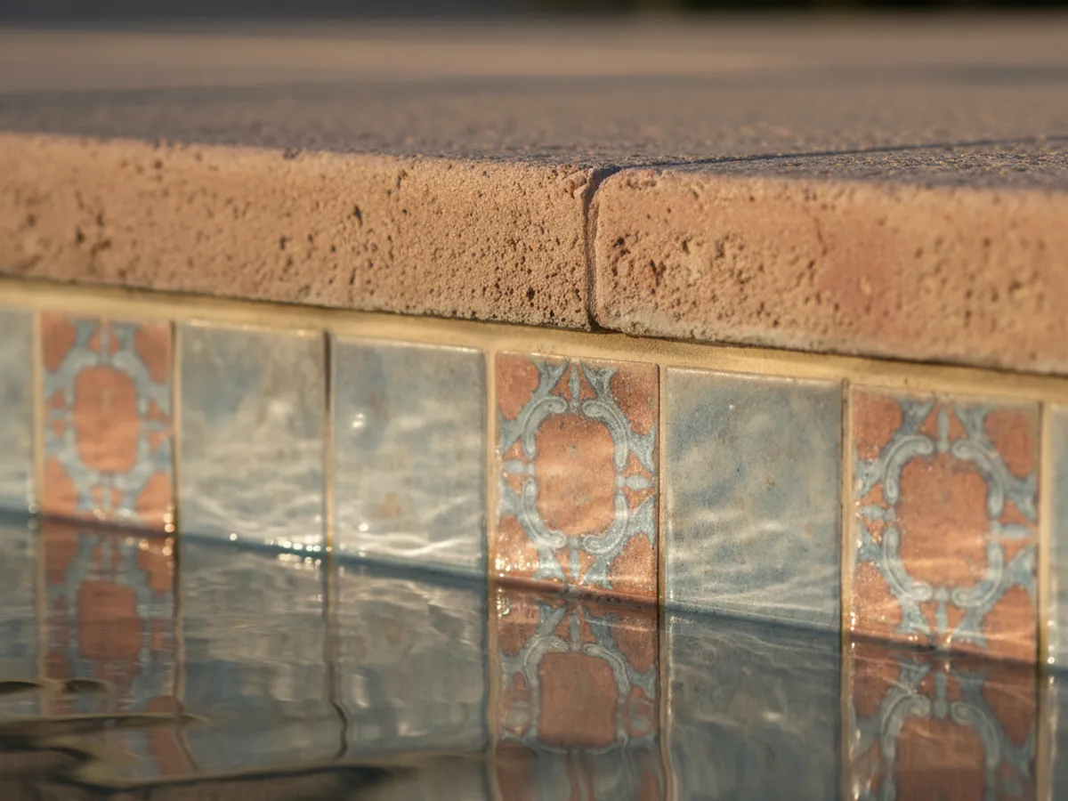 Tile Cleaning detail work by a San Diego County pool technician