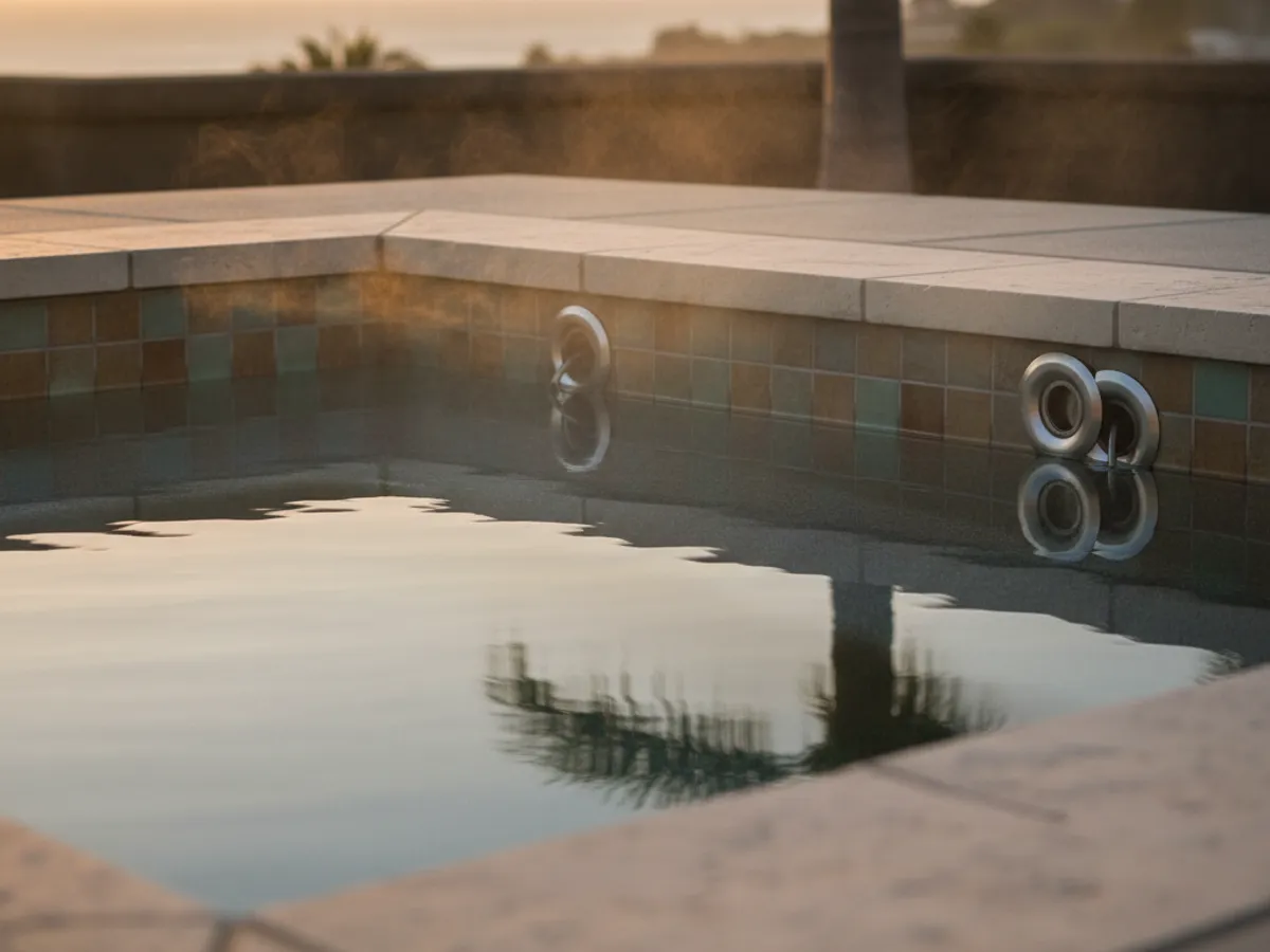 Spa & Hot Tub detail work by a San Diego County pool technician